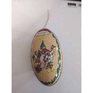 Russell Stover Candies Loony Tunes Tasmanian Devil Tin Christmas Ornament 1997